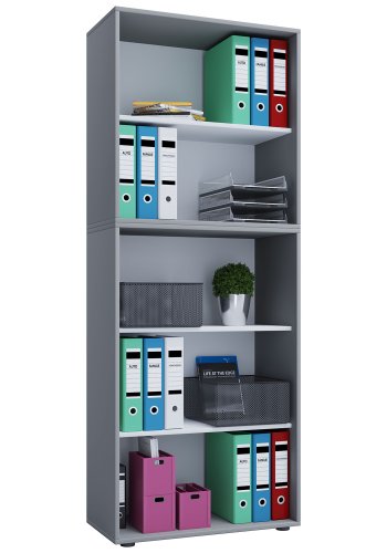 Lona XXL reol, m. 4 hyller - grtt og hvitt tre