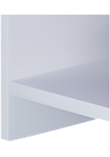 Tindus sofabord, m. 3 hyller og 1 skuff - hvitt tre