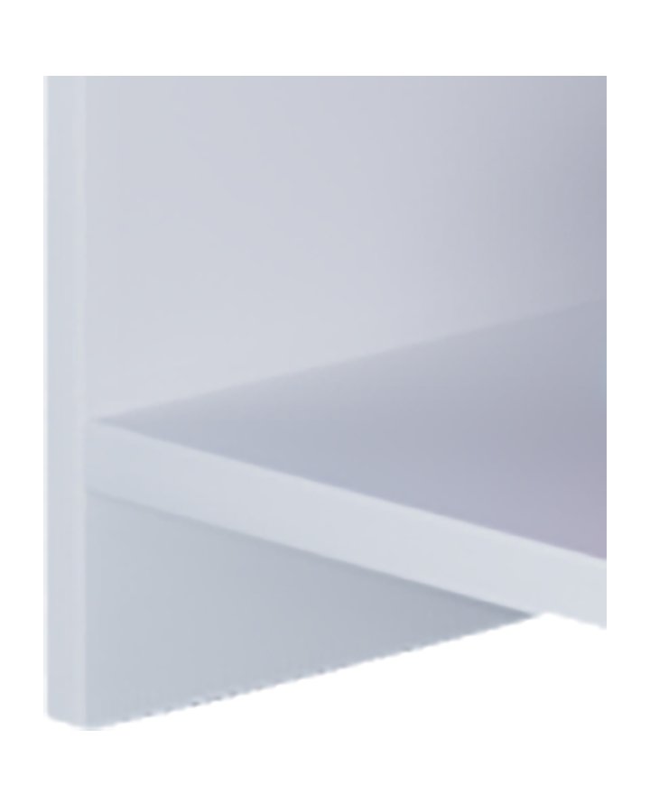 Tindus sofabord, m. 3 hyller og 1 skuff - hvitt tre