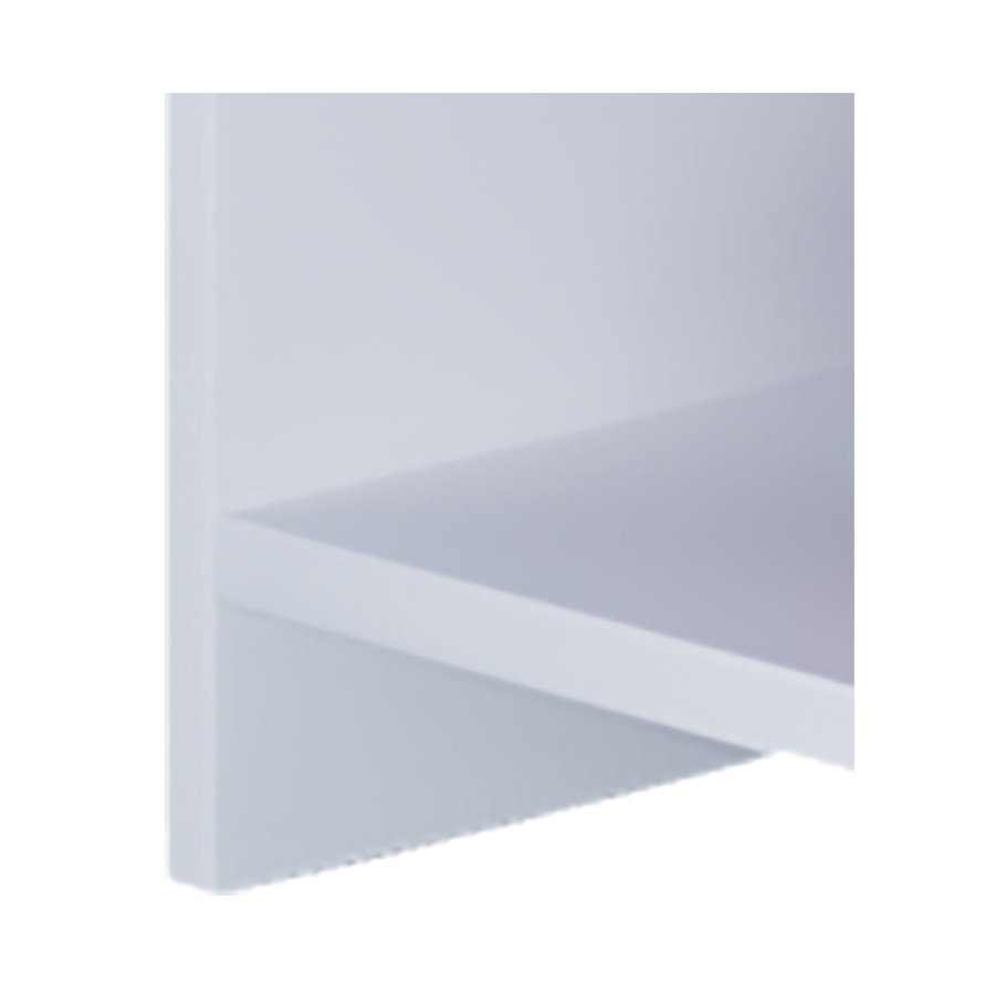 Tindus sofabord, m. 3 hyller og 1 skuff - hvit og sort tre