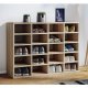 Hinsol L skoskab, m. 20 hyller - naturlig tre