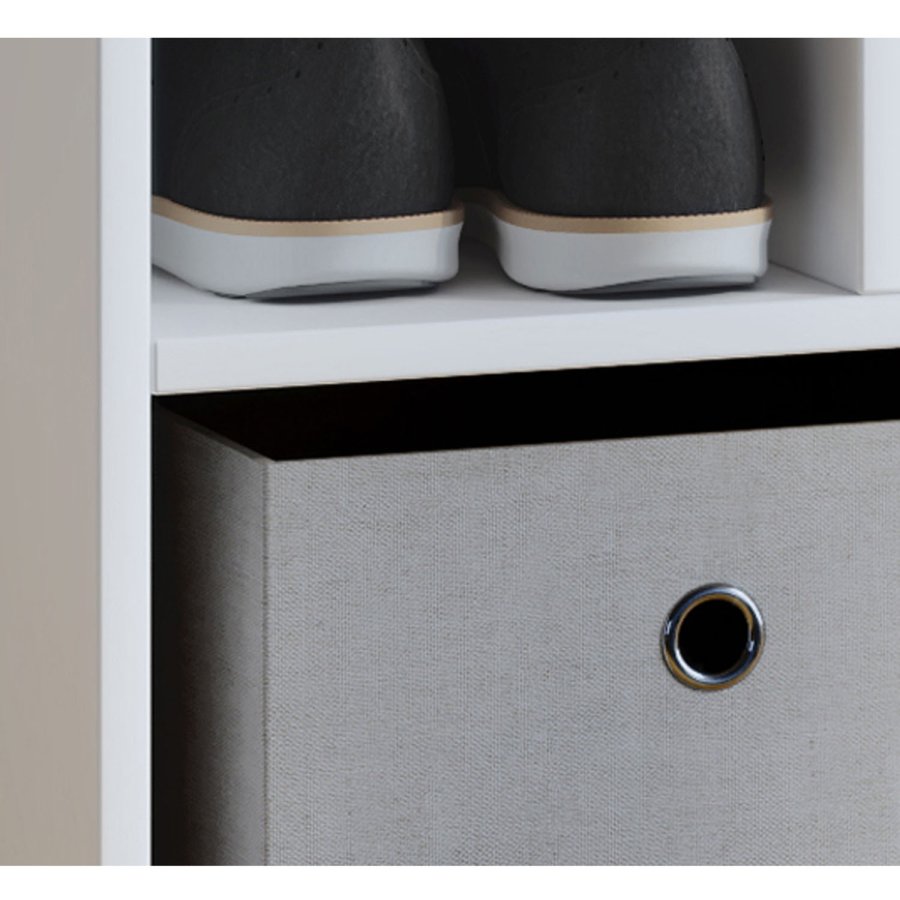 Hinsol XL skoskap, m. 20 hyller - hvitt tre