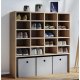 Hinsol XL skoskap, m. 20 hyller - naturlig tre