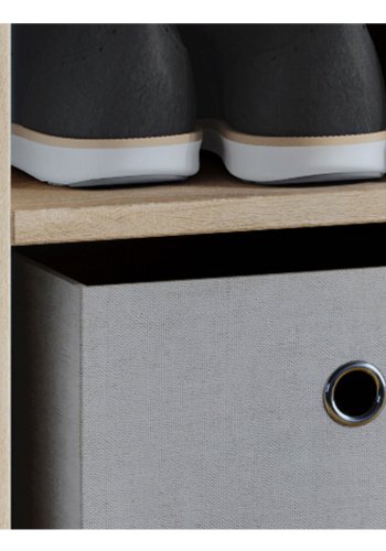 Hinsol XL skoskap, m. 20 hyller - naturlig tre