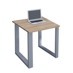 Lona U-feet skrivebord - natur tr og slvgr metal (80x80) 