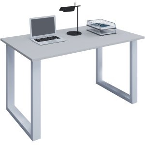 Lona U-feet skrivebord - gr tr og hvid metal (140x80) 