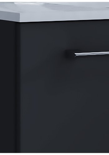 Badezimmermöbel-Set – Keramik und schwarzes Melamin