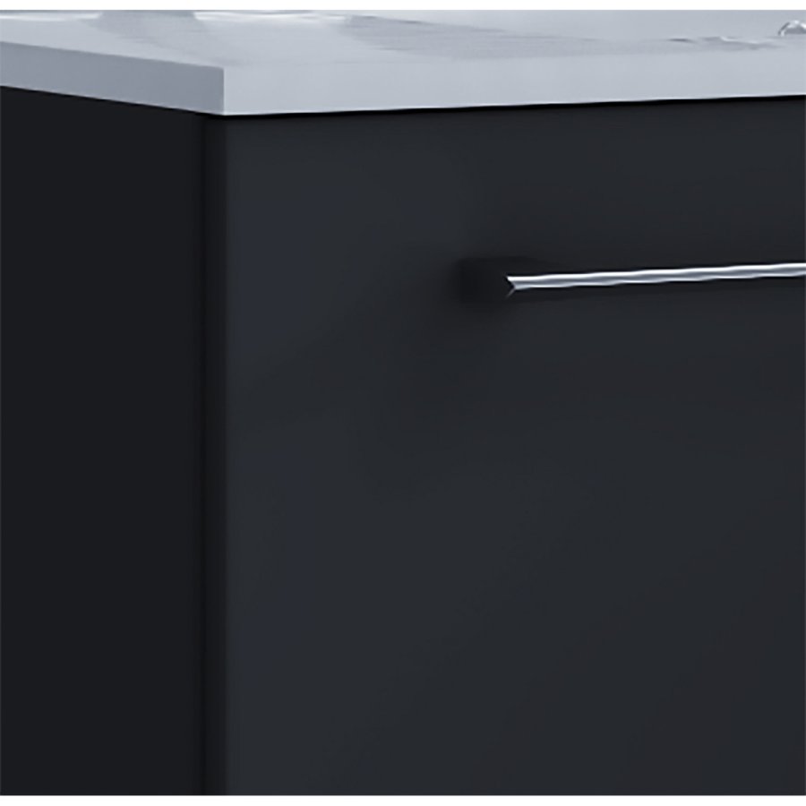 Badezimmermöbel-Set – Keramik und schwarzes Melamin