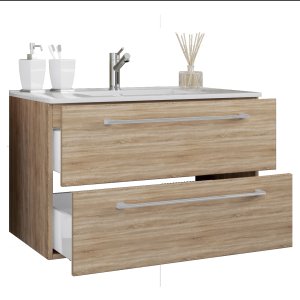 VCM NORDIC badrumsmöbler set - keramik och naturlig melamin