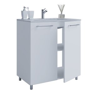 VCM NORDIC badrumsmöbler set, med ben - keramik och vit melamin