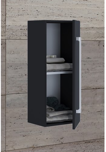 VCM NORDIC 3 Hängeschrank, m. 1 Tür und 1 Einlegeboden - schwarzes Melamin