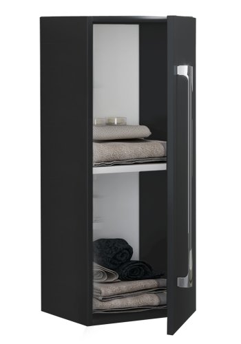 VCM NORDIC 3 Hängeschrank, m. 1 Tür und 1 Einlegeboden - schwarzes Melamin