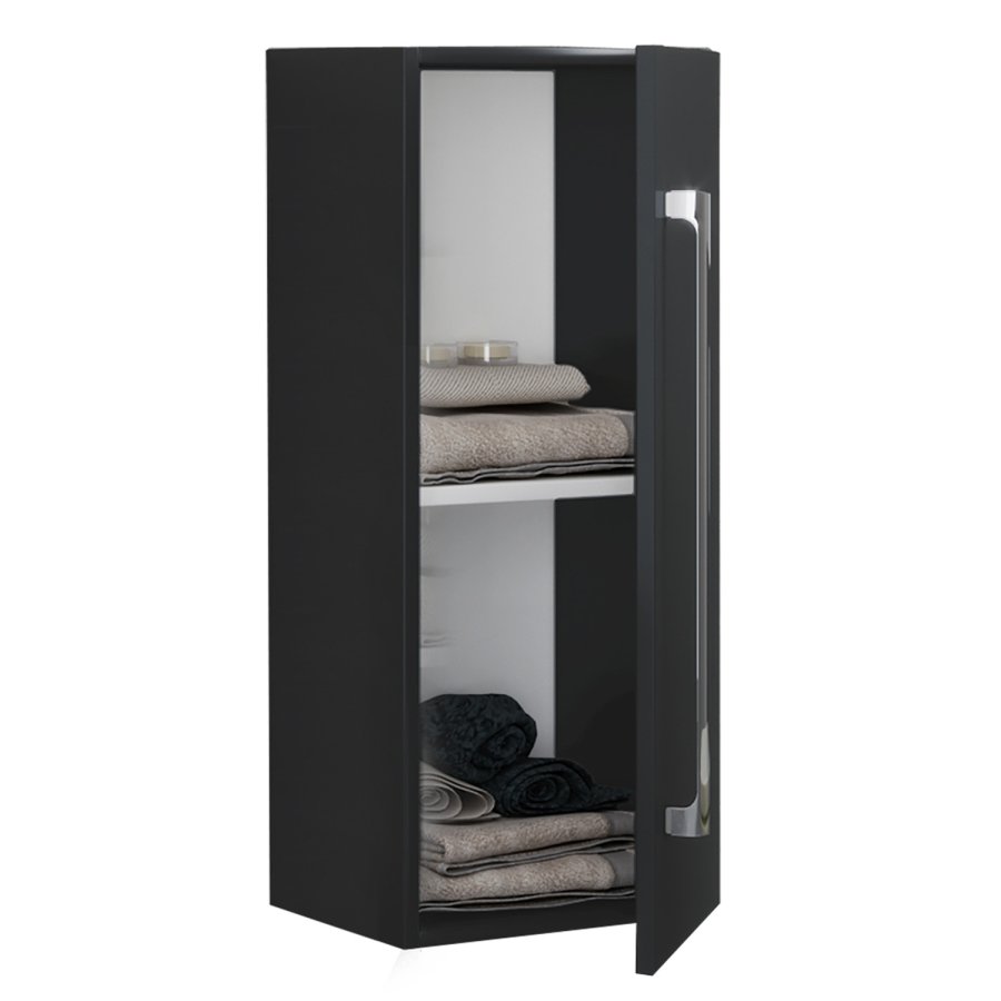 VCM NORDIC 3 Hängeschrank, m. 1 Tür und 1 Einlegeboden - schwarzes Melamin