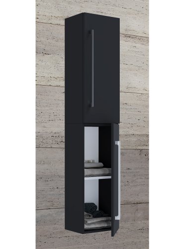 VCM NORDIC 6 Hängeschrank, m. 2 Türen und 2 Einlegeböden - schwarzes Melamin