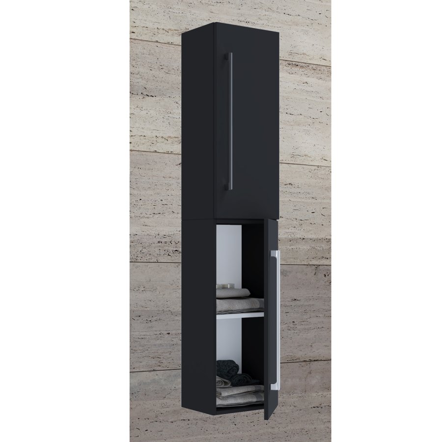 VCM NORDIC 6 Hängeschrank, m. 2 Türen und 2 Einlegeböden - schwarzes Melamin