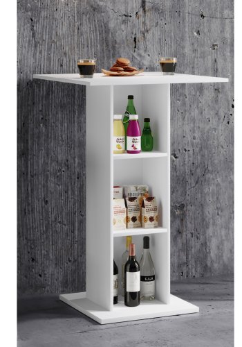 Standos barbord, m. 2 hylder - hvid tr