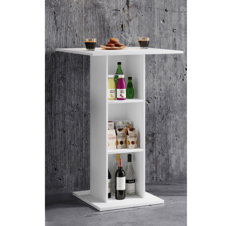 Standos barbord, m. 2 hylder - hvid tr