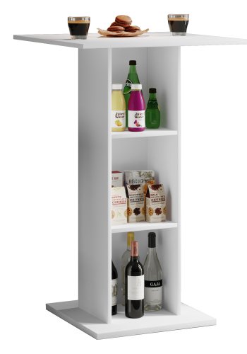 Standos barbord, m. 2 hylder - hvid tr