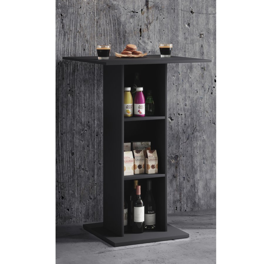 Standos barbord, m. 2 hylder - sort tr