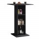 Standos barbord, m. 2 hylder - sort tr