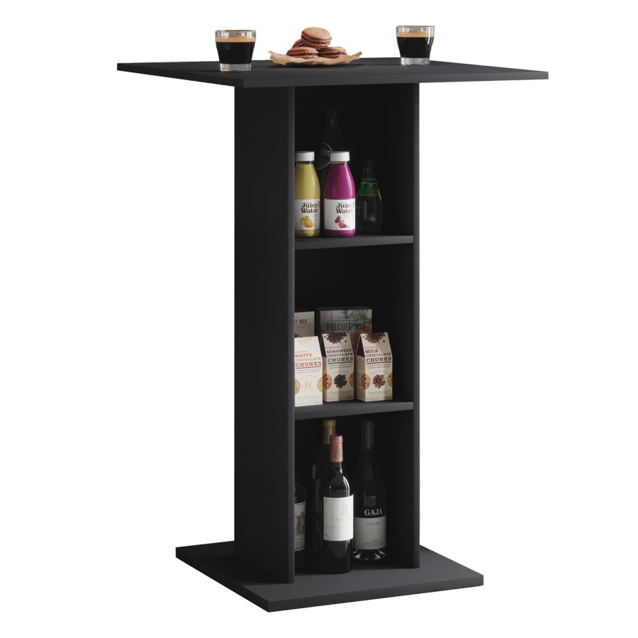 Standos barbord, m. 2 hylder - sort tr