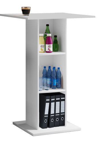 Bofus Stehpult, mit 2 Ablagen – weißes Holz