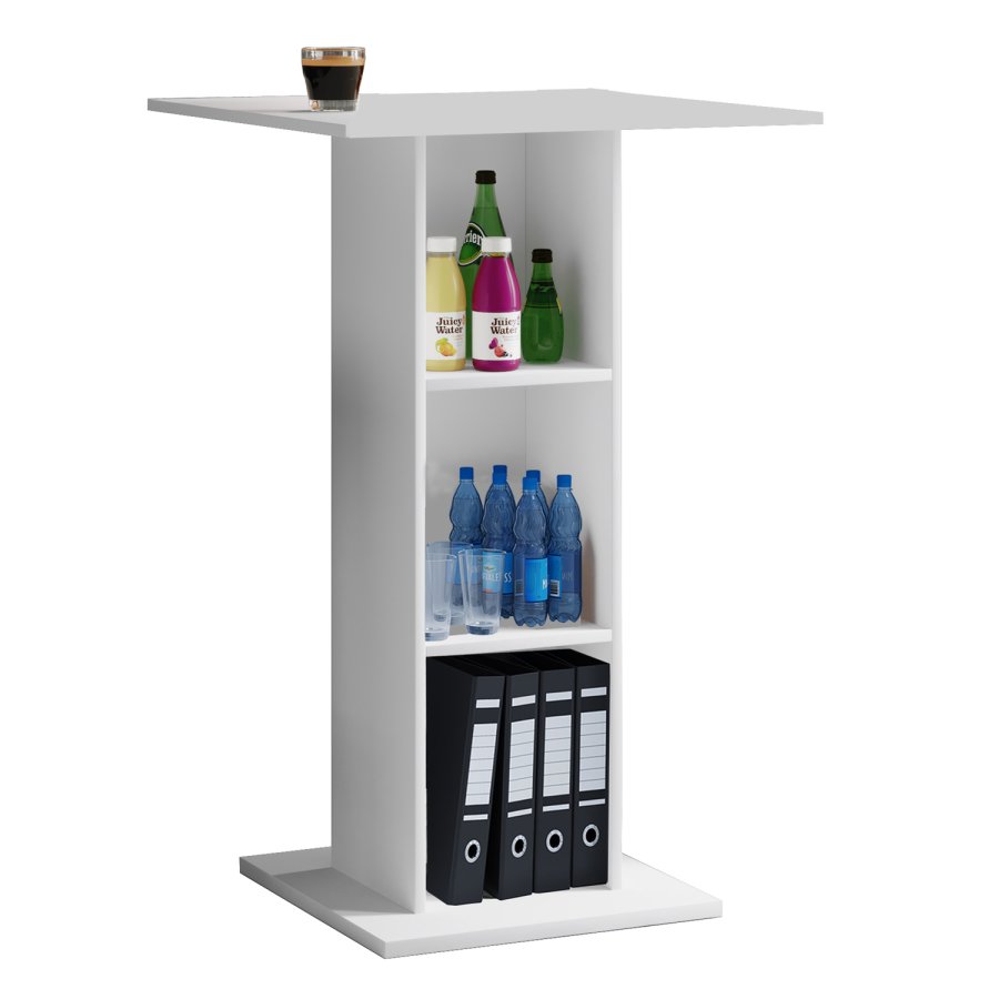 Bofus Stehpult, mit 2 Ablagen – weißes Holz