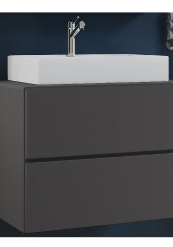 Lendas S baderomsmbelsett - keramikk og antrasittgr melamin (sett med 2)