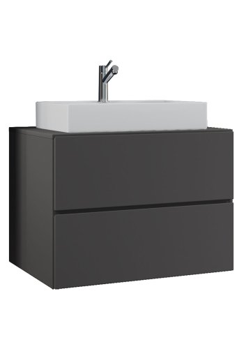 Lendas S baderomsmbelsett - keramikk og antrasittgr melamin (sett med 2)