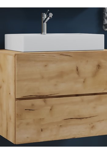 Lendas S baderomsmbelsett - keramikk og naturlig melamin (sett med 2)