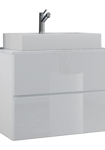 Lendas S baderomsmbelsett - keramikk og hvit melamin (sett med 2)