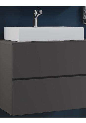 Lendas S baderomsmbelsett - keramikk og antrasittgr melamin (sett med 2)