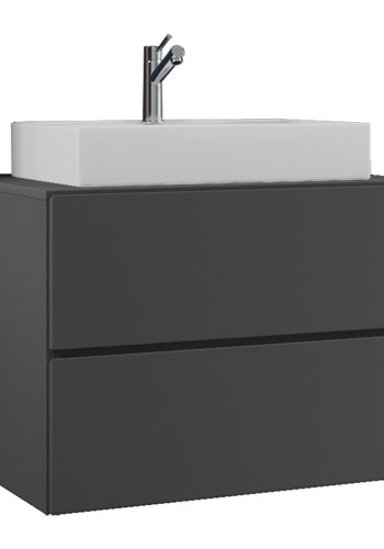 Lendas S baderomsmbelsett - keramikk og antrasittgr melamin (sett med 2)