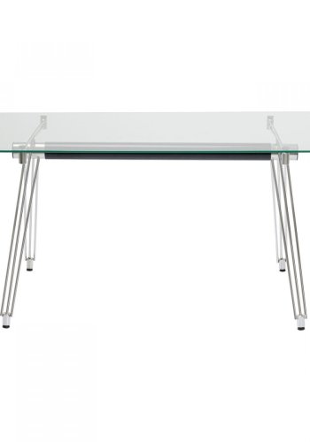 KARE DESIGN Officia skrivebord - klart glass og metall (160x80)