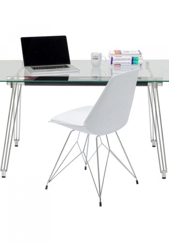 KARE DESIGN Officia skrivebord - klart glass og metall (160x80)