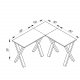 Eckschreibtisch Lona X-feet - Naturholz und silbergraues Metall (130x130x50)