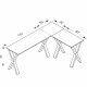 Eckschreibtisch Lona X-feet - weißes Holz und silbergraues Metall (160x130x50)