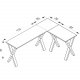 Lona X-feet hjrne skrivebord - grtt tre og slvgr metall (160x130x50)