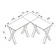 Eckschreibtisch Lona X-feet - Naturholz und silbergraues Metall (160x160x50)
