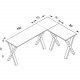 Lona X-feet hjrne skrivebord - naturlig tre og slvgr metall (190x130x50)