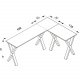 Lona X-feet hjrne skrivebord - hvitt tre og slvgr metall (190x160x50) 