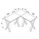 Lona X-feet hjrne skrivebord - hvitt tre og slvgr metall (190x190x50)