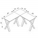 Eckschreibtisch Lona mit X-Füßen – weißes Holz und schwarzes Metall (130 x 130 x 50) 