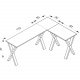 Lona X-feet hjrne skrivebord - grtt tre og svart metall (160x130x50)