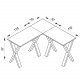 Lona X-feet hjrne skrivebord - naturlig tre og svart metall (160x160x50)