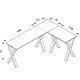 Eckschreibtisch Lona mit X-Füßen - weißes Holz und schwarzes Metall (190x160x50)