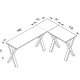 Lona X-feet hjrne skrivebord - naturlig tre og svart metall (190x160x50)