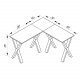 Eckschreibtisch Lona mit X-Füßen - Naturholz und Weißmetall (130x130x50)