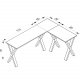 Lona X-feet hjrne skrivebord - hvitt tre og metall (160x130x50)