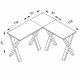 Eckschreibtisch Lona mit X-Füßen - weißes Holz und Metall (160x160x50)